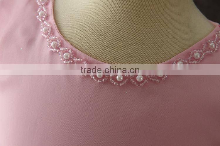 Summer frock designs pictures Baby girls one-piece party dresses Sleeveless Puffy Applique Pink Flower Shiny performance dress