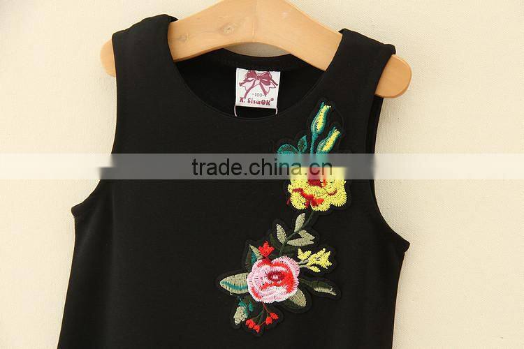 Wholesale women clothes casual knit dress daughter sleeveless one-piece dress black party