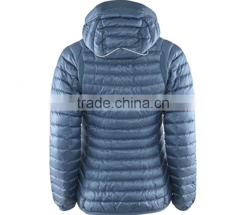 Custom fashion winter ladies down feather jacket with hood 2017 ladies winter jacket