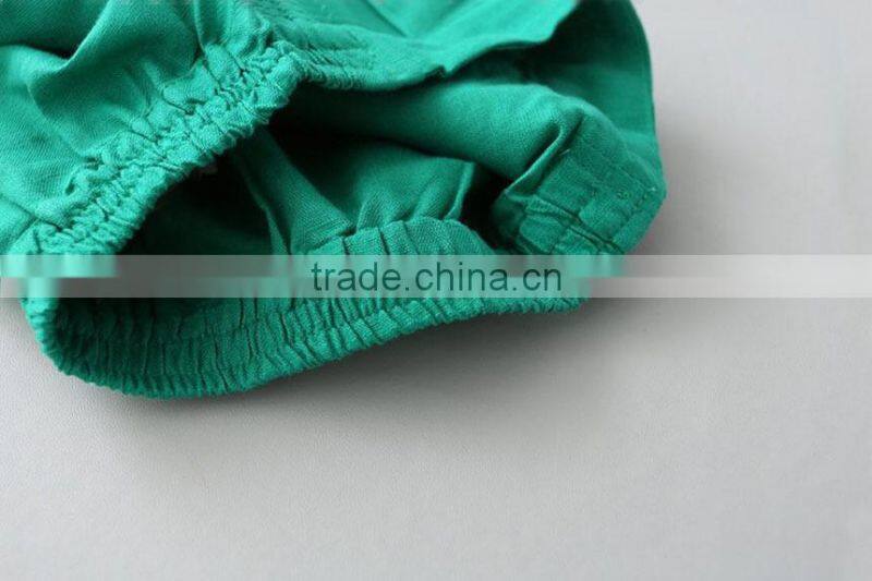 Summer Student 5 Years Old Clothes Welding and Cutting Outfit Pure Green Wave Short Sets