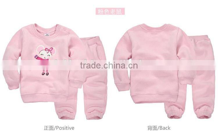 hot sale custom OEM cute baby boys hoodies +pants,100% cotton spring or autumn baby girls wear outfits