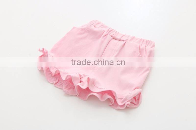 hot shorts girls ruffle leggings baby girls summer pants, solid color children flounced shorts