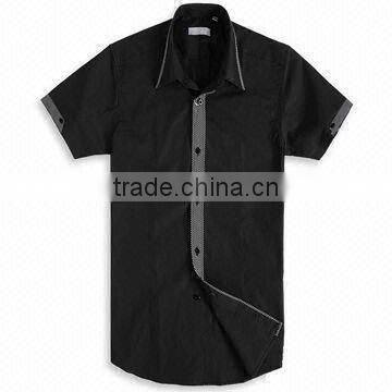 Men's Shirt with Short Sleeves, Made of Polyester, Available in White Color