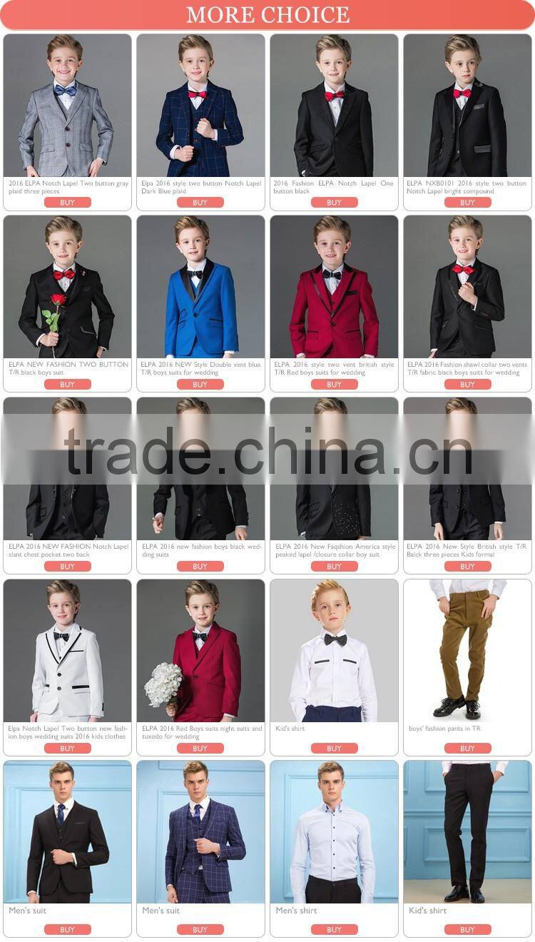 ELPA 2016 fashion NXB0040 Notch Lapel black boys formal suits kids school suits