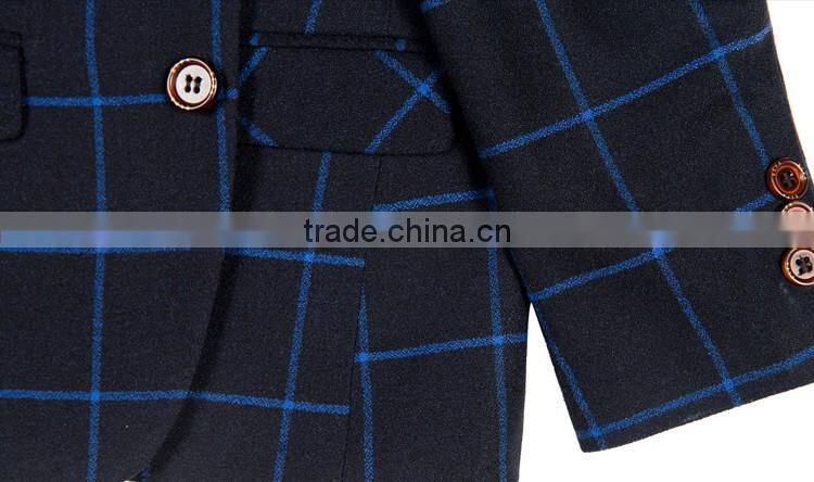 ELPA fancy fashion slimming check designer 3 piece boys wholesale suits