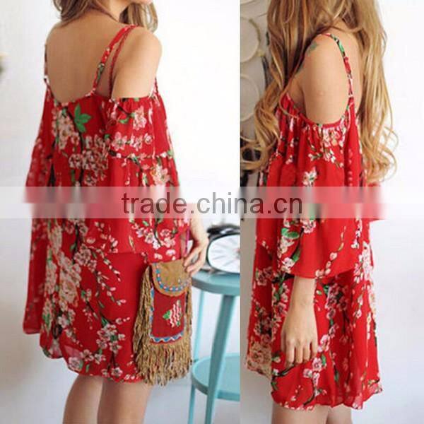 2016 hot sale red off shoulder slip dresses