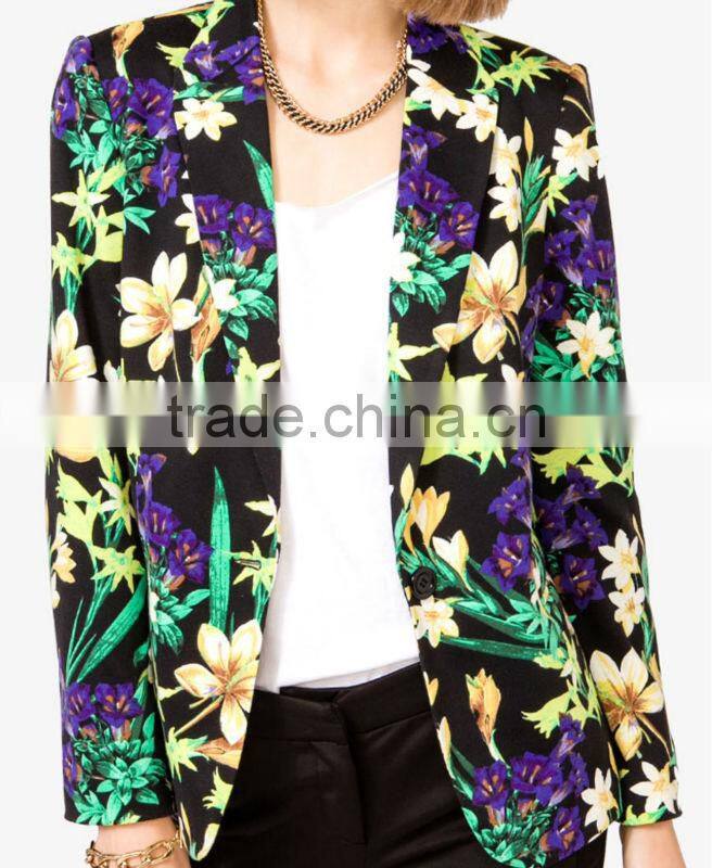 Tropical Flower Knit Blazer