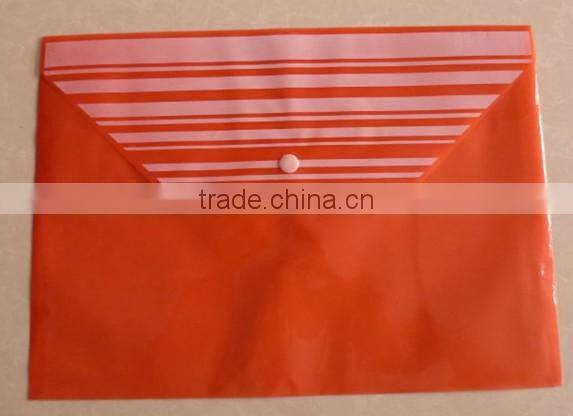 A4 File Folder Plastic Envelope PP File Folder With Button