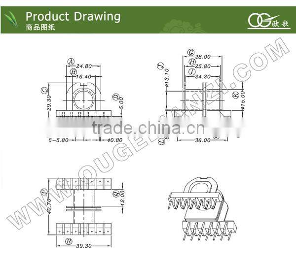 ETD3942 types High frequency transformer bobbin and soft ferrite core