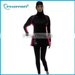 < OEM Service> Trendy Women Modest Swimwear Islamic long Sleeve Tankini Swimming Swimsuit