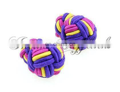 multicolor elastic silk knot cufflinks findings