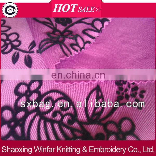 shaoxing winfar DTY flocked velvet textile printed knitted scuba fabric for garment