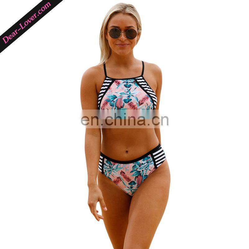 Wholesale Floral Printed two pieces women modest swimwear