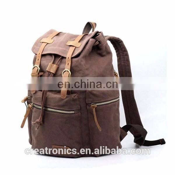 Vintage Canvas Leather Backpack, Hiking Daypacks, Computers Laptop Backpacks China Wholesale Dry Bag Packpack