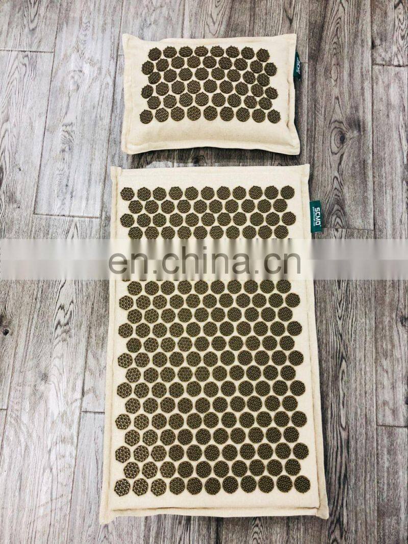 Top quality organic Linen home massage pillow with buckwheat hull filler