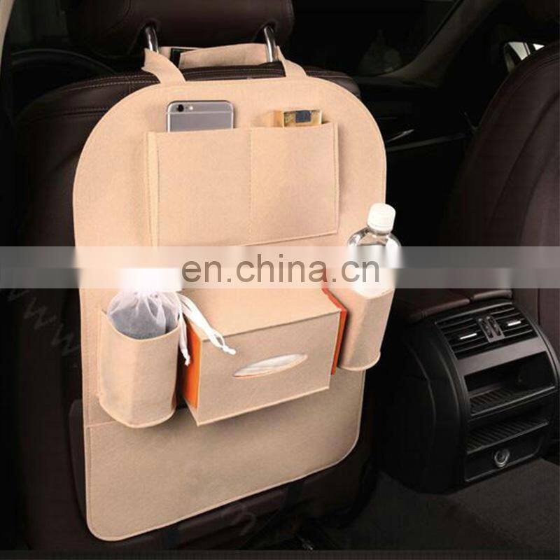 black color felt car seat back organizer