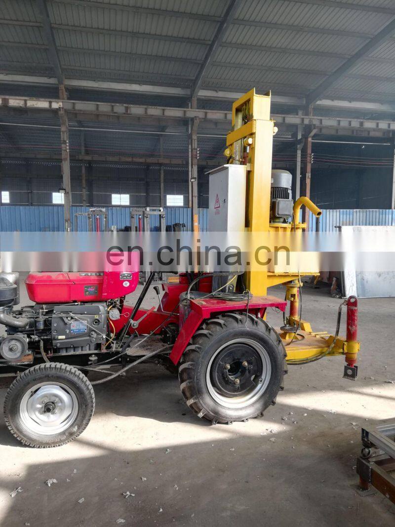 150m deep good price small portable tractor mounted water well drilling rig