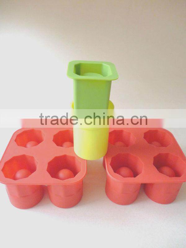 Silicone Ice Cup,ice shot glass,silicone 4 short glass ice cube