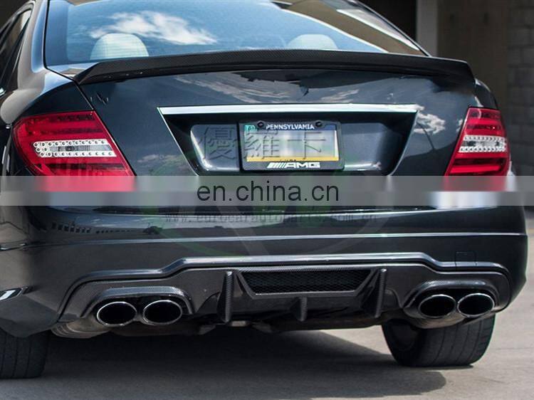 C Class Carbon Fiber rear lip spoiler Diffuser For for W204 C63 4 Door to vorsteiner Style carbon finber diffuser for C63 2012+