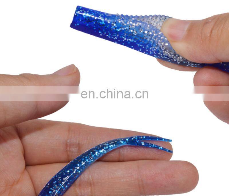 Amazon High Quality 128mm 6.5g 4pcs/bag 14 Colors Simulation Soft Bass Fishing Lure Fork Tail Soft Bait