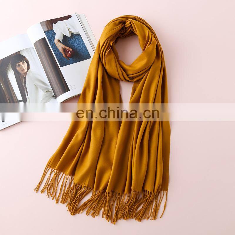 Autumn and winter new solid color cashmere scarf women thickened warm bib shawl gift scarf