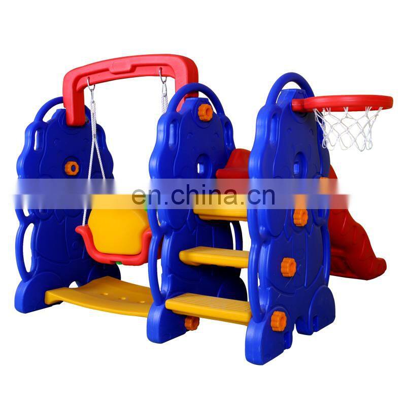 Baby Plastic castle slide and swing play set mini slide and swing