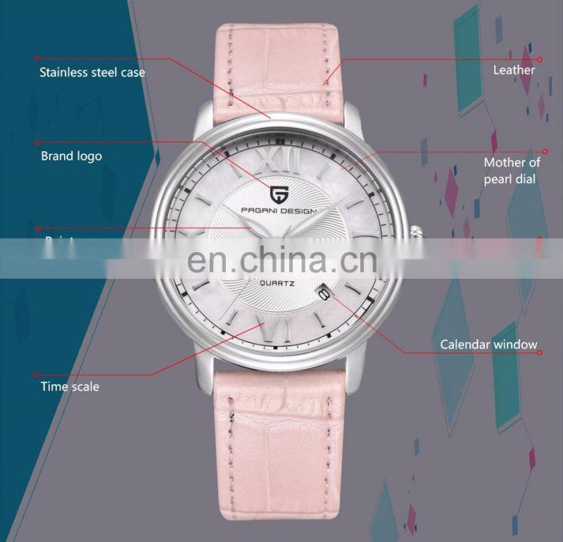 PAGANI DESIGN 2759 New Luxury Brand Rose Gold Causal Calendar Chronograph Analog Quartz Movement Sports Elegant Women watch