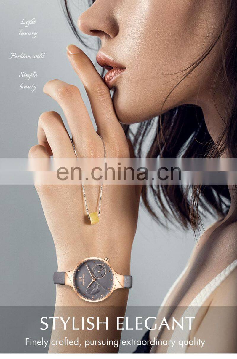 Naviforce 5001S New Arrival Ladies Quartz Watches Flower Chronograph Slim Strap Fashion Waterproof Women Wristwatch