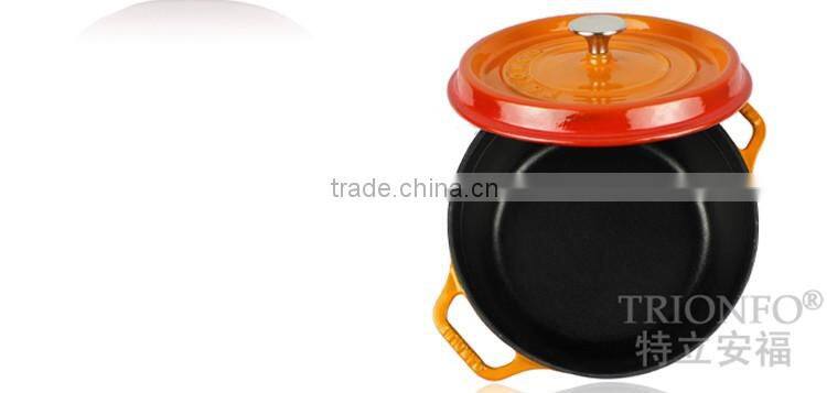 Factory price Trionfo orange pot pre-seasoned cast iron cookware enameled hot pot