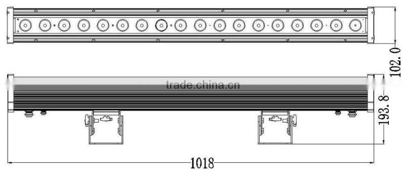 Led waterproof IP65 die-cast aluminium bar 220W RGBW 4 in 1 Leds linear dimming digital screen display DMX 512