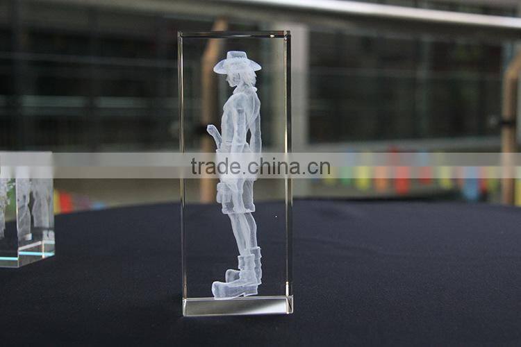 3D Laser engraving Cartoon character image logo Crystal Decoration