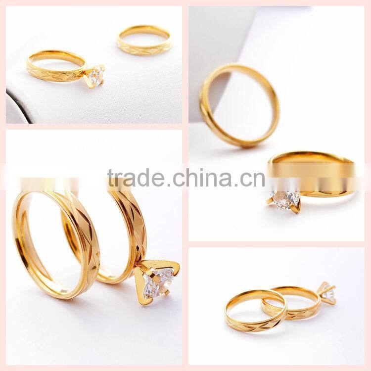 Top selling wholesale fashion jewelry dubai gold diamond couple rings