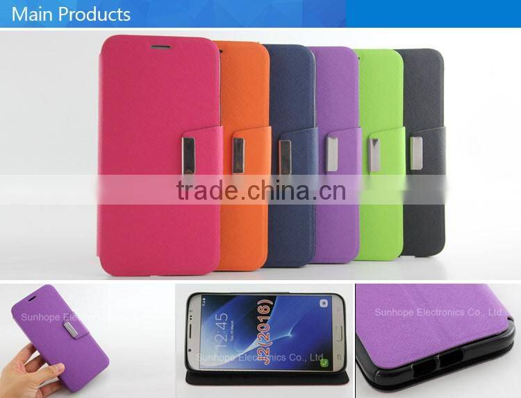 China factory tpu pu leather flip cell phone case For Sansung J2 2016 J200F J200G J210F tpu cover