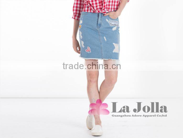 2016 New Jeans Skirts Sexy Tall Waist Skirt 254J