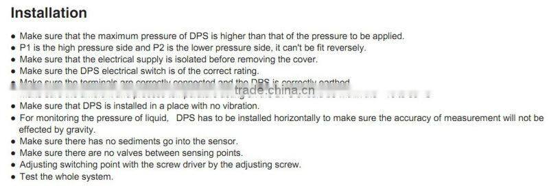 Liquid & Gas Differential pressure switch