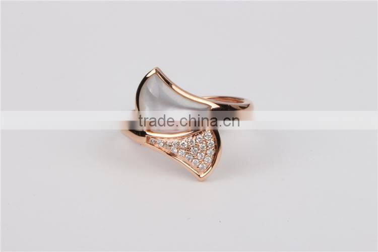 Italy famous jewellry 14K gold diamonds ring fashion jewelry