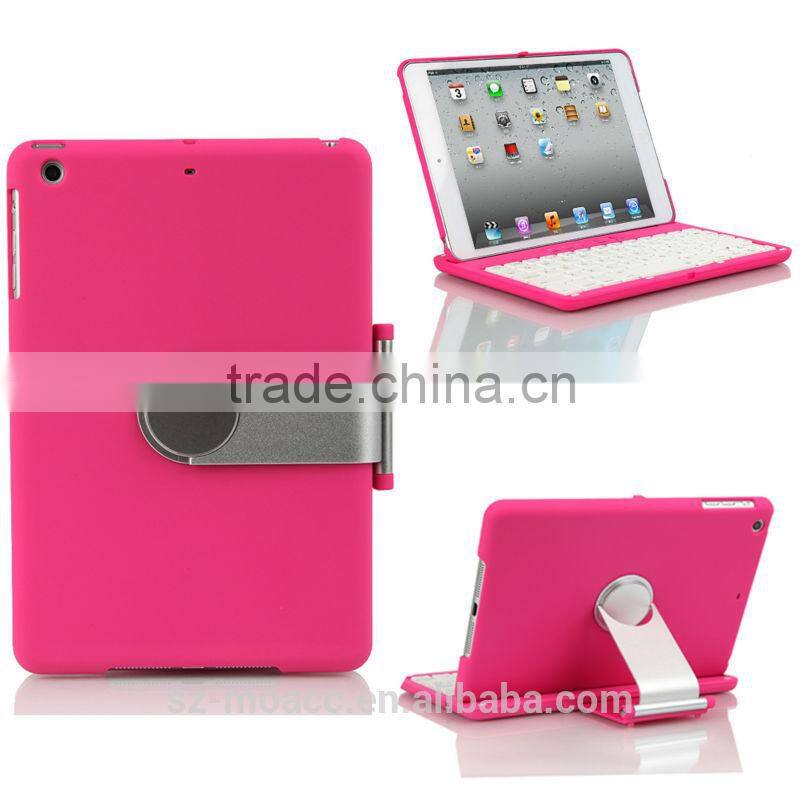 For iPad mini 2 Bluetooth Keyboard Case Cover with Stand and 360 Degree Rotating, bluetooth keyboard case for ipad mini 2