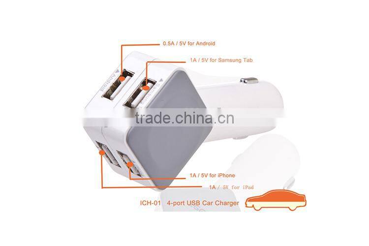 Rapid 4 Port Car Charger - Keep your devices charged and stay connected to friends and family