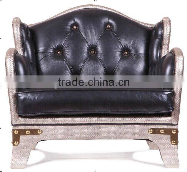 2015 Guangdong Shunde Modern Design top grain Leather Sofa Set Sectional sofa