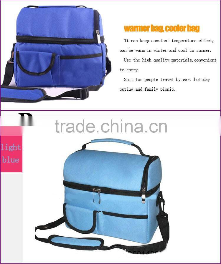 High quality sky blue cooler fitness lunch bag cooler bag warm bag