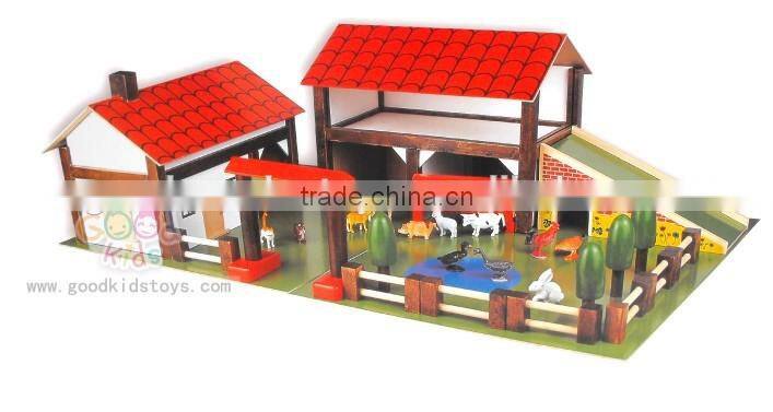 2016 New Design Wooden Toy House for Kids Child Educational Wooden Assembling Set Baby DIY Doll House