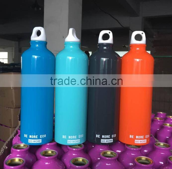 Logo design OEM color portable sports cold water kept aluminum bottle