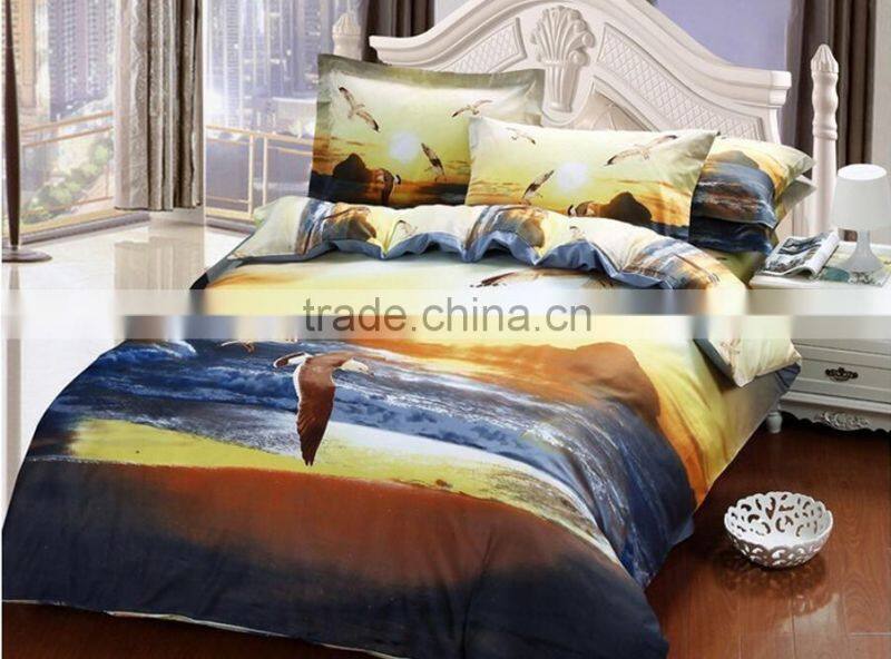 100% Cotton Reactive Printed 3D Bed Cover Set