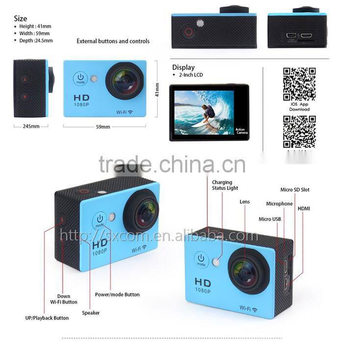 Best price!1080P Video WiFi and remote control Waterproof Sport Camera--DV-29