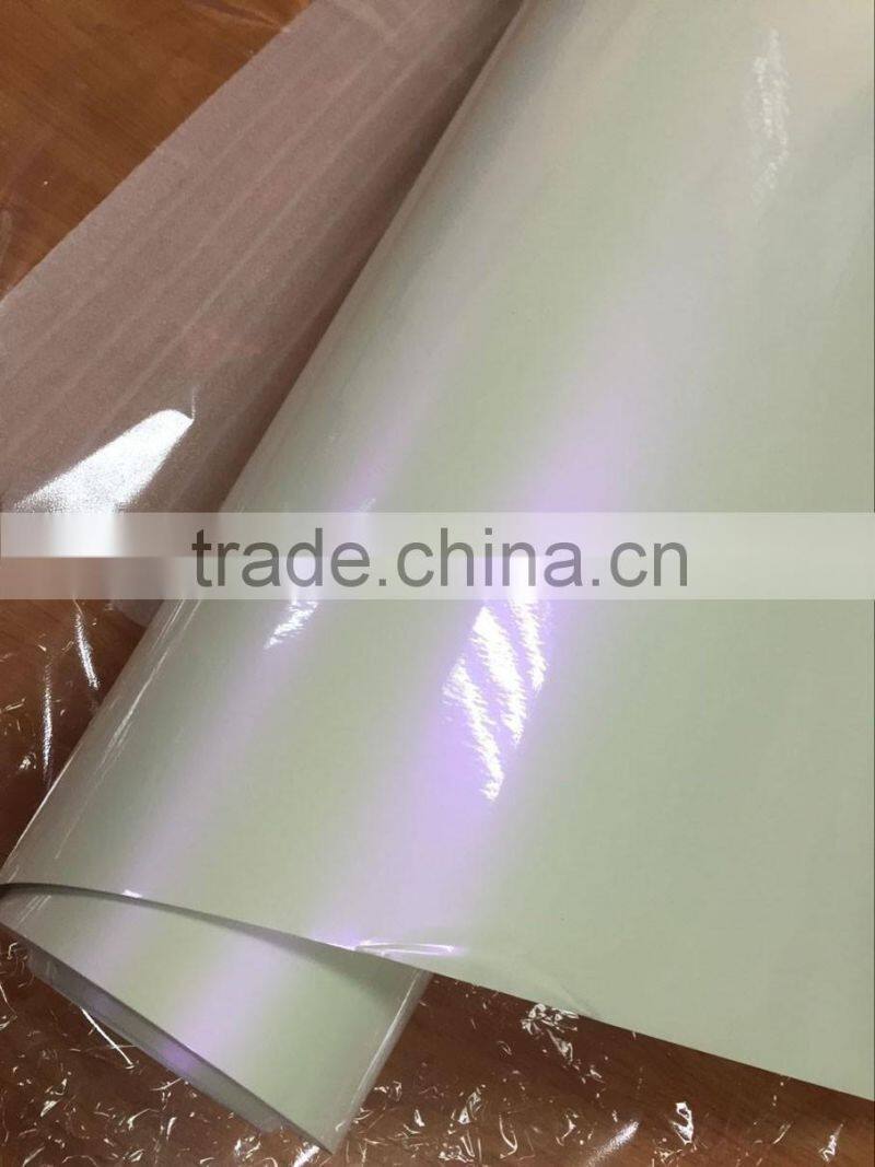 High quality chameleon pearl white car wrap film with air bubbles 1.52*20m each roll