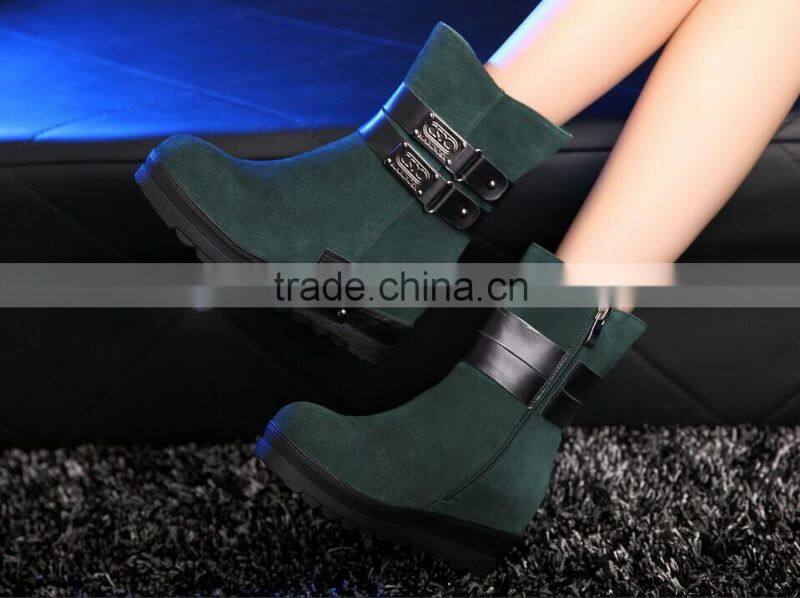 Luxury good quality leather fashion double suede leather for women boot A1577