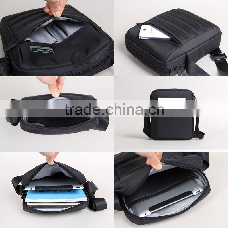 Popular good quality unique man shoulder bag messenger bag with tablet compartment