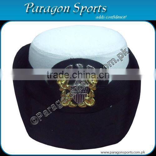 Military Khaki Peak Cap with Double Row hand embroidery peak