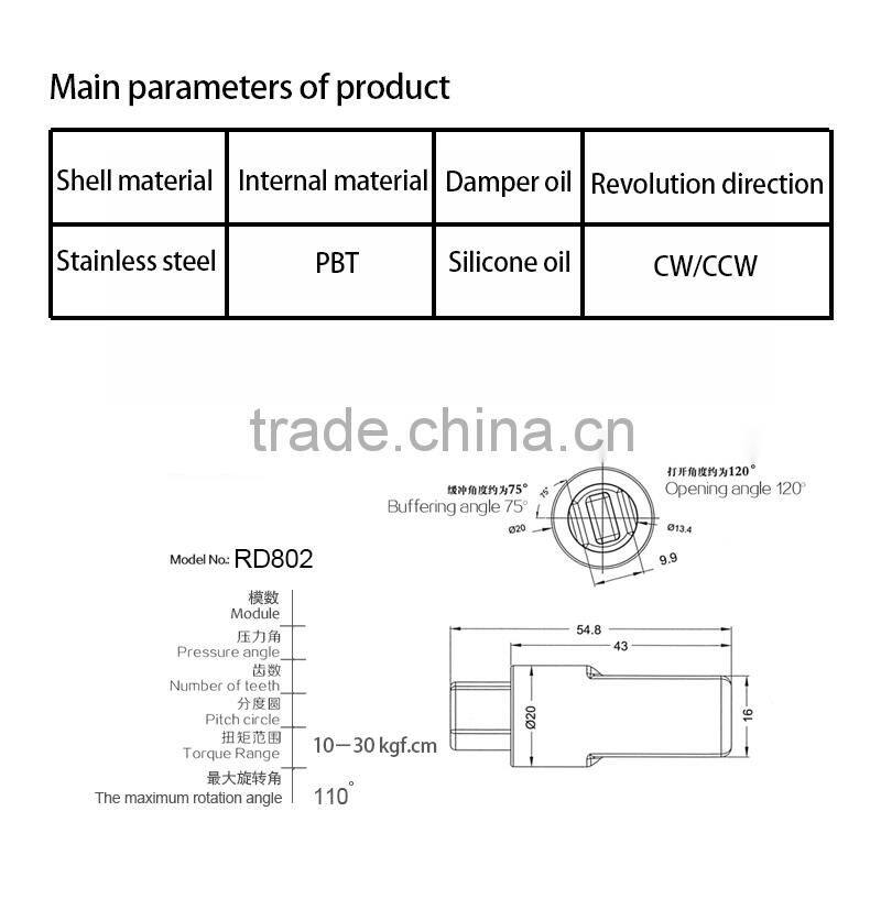 rotary stainless steel damper round revolve buffer revolving buffer soft closing rotary damper