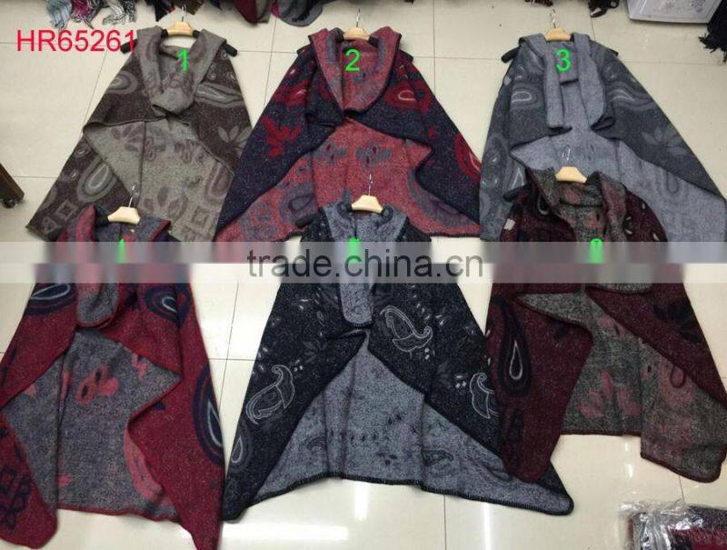 New fashion stripe printed plain pashmina shawl poncho